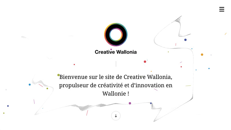 ejemplo del color blanco en la web creative wallonia