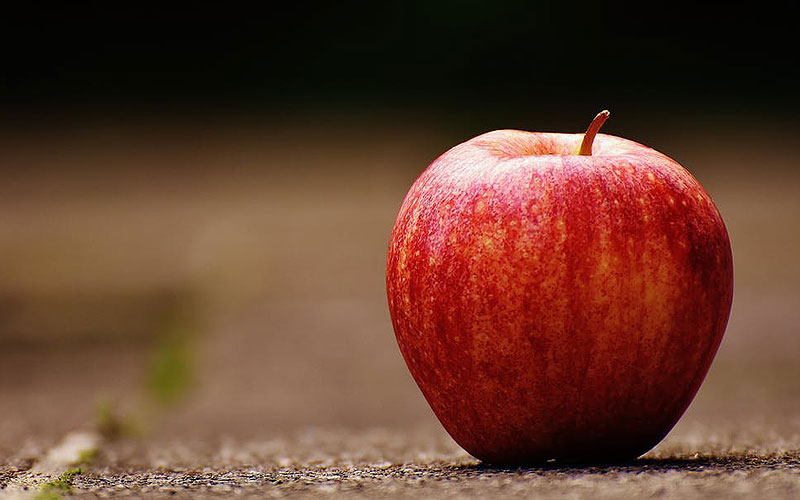 Profundidad de campo en la fotografía de producto manzana