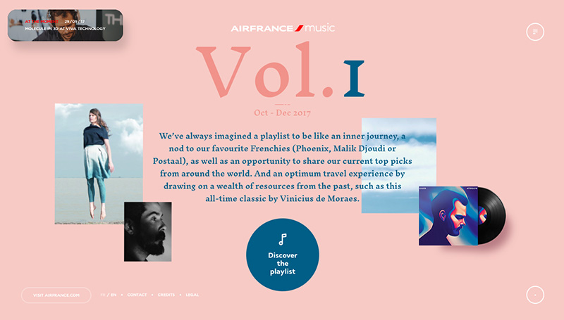 páginas web mejor diseñadas Air France Music
