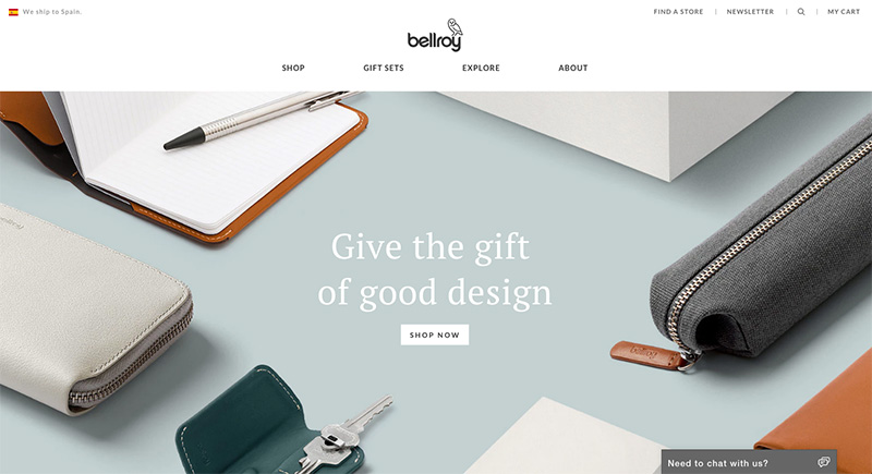 10 mejores diseños en e-commerce bellroy