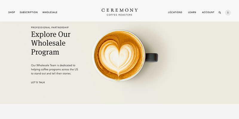 mejores ecommerce de diseño ceremony coffee roasters