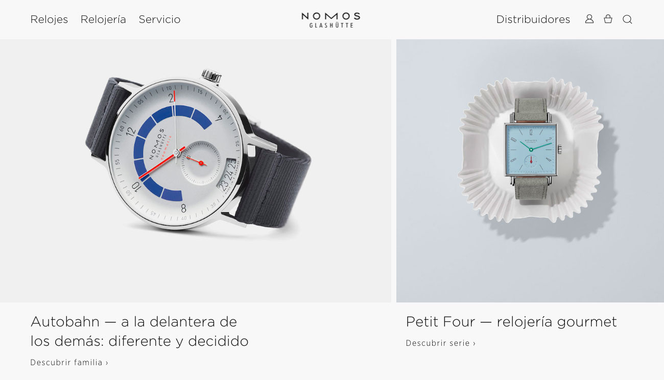 mejores ecommerce de diseño NOMOS Relojes