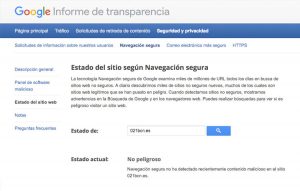 informe de transparencia pagina web virus